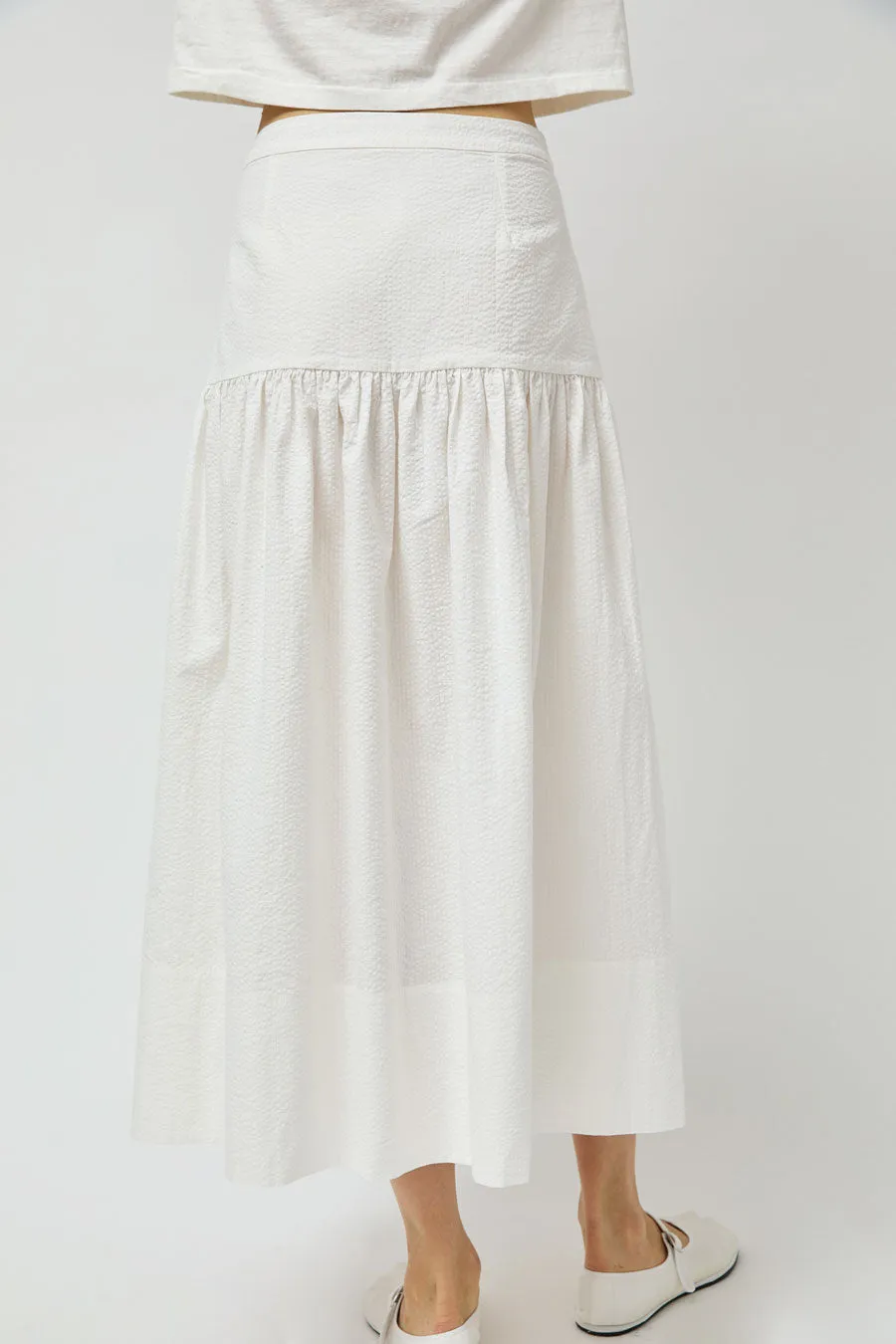 Zii Ropa Beatrice Skirt in White Seersucker sold by No. 6 product image thumbnail 5