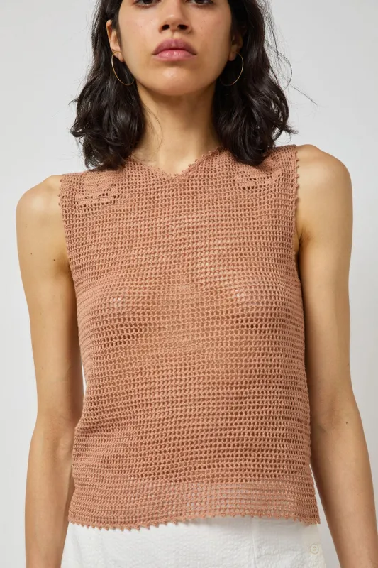 Zii Ropa Nia Crochet Top in Terracotta made by Zii Ropa