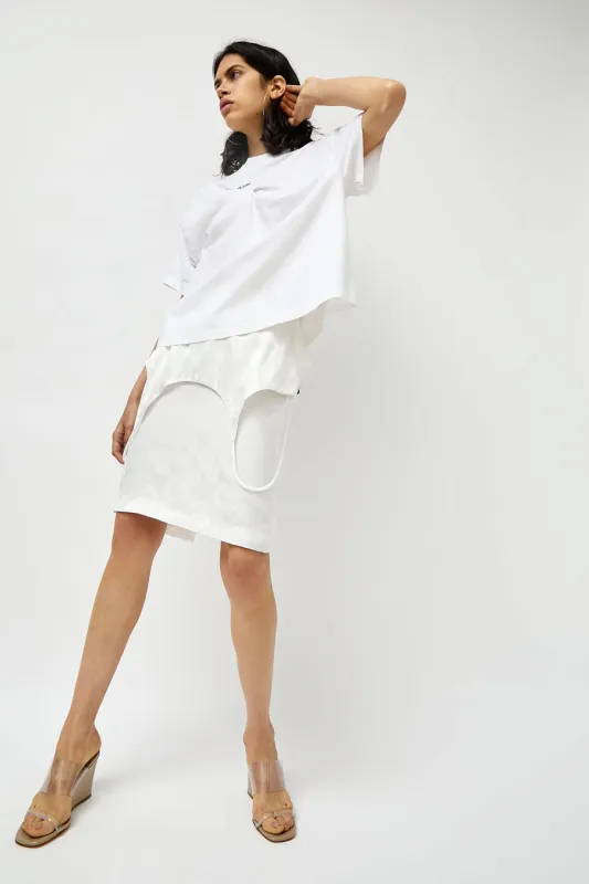 Façon Jacmin Jackie Trompe-l'oeil Dress Skirt in White Flower Rose Jacquard made by No. 6