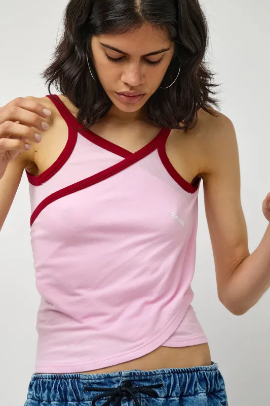 Façon Jacmin Timothee Crossing Top in Light Pink and Red made by No. 6