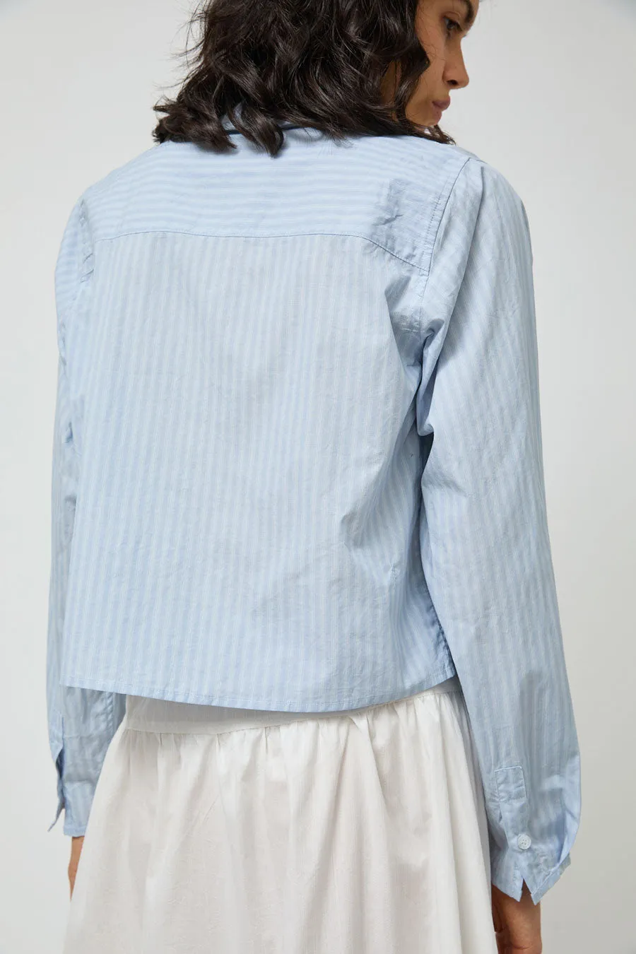 Deiji Studios Waist Button Shirt in Lake Blue Stripe sold by No. 6 product image thumbnail 4