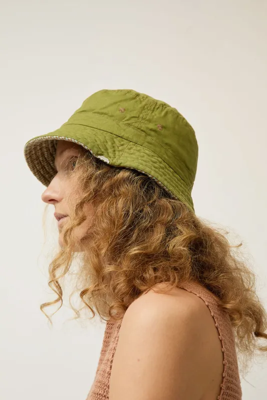 DECHO Quilted Reversible Bucket Hat in Sage and Beige made by No. 6
