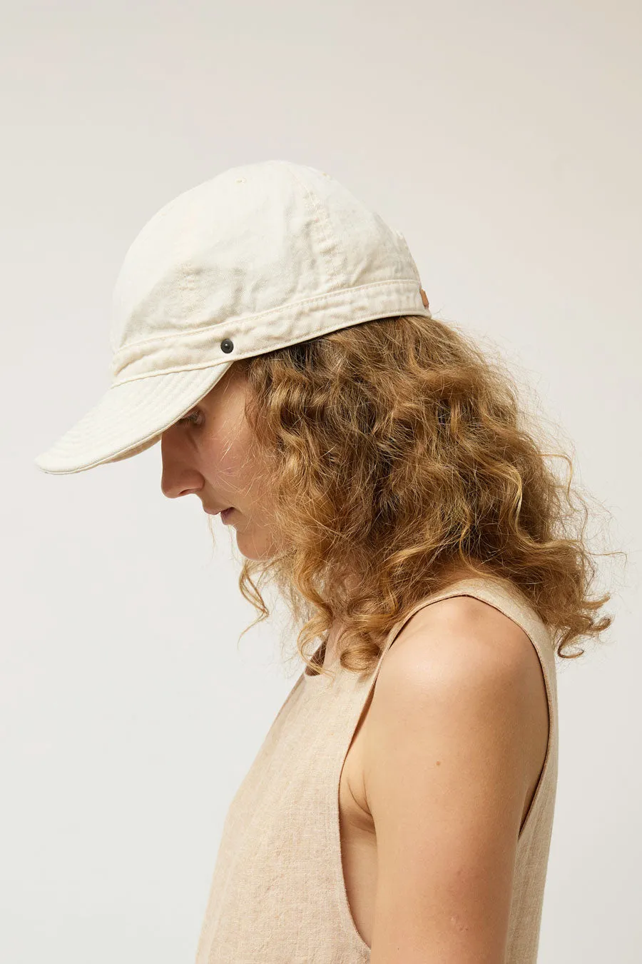 DECHO Herringbone Shallow Kome Cap with Sunshade in Ivory sold by No. 6 product image thumbnail 4
