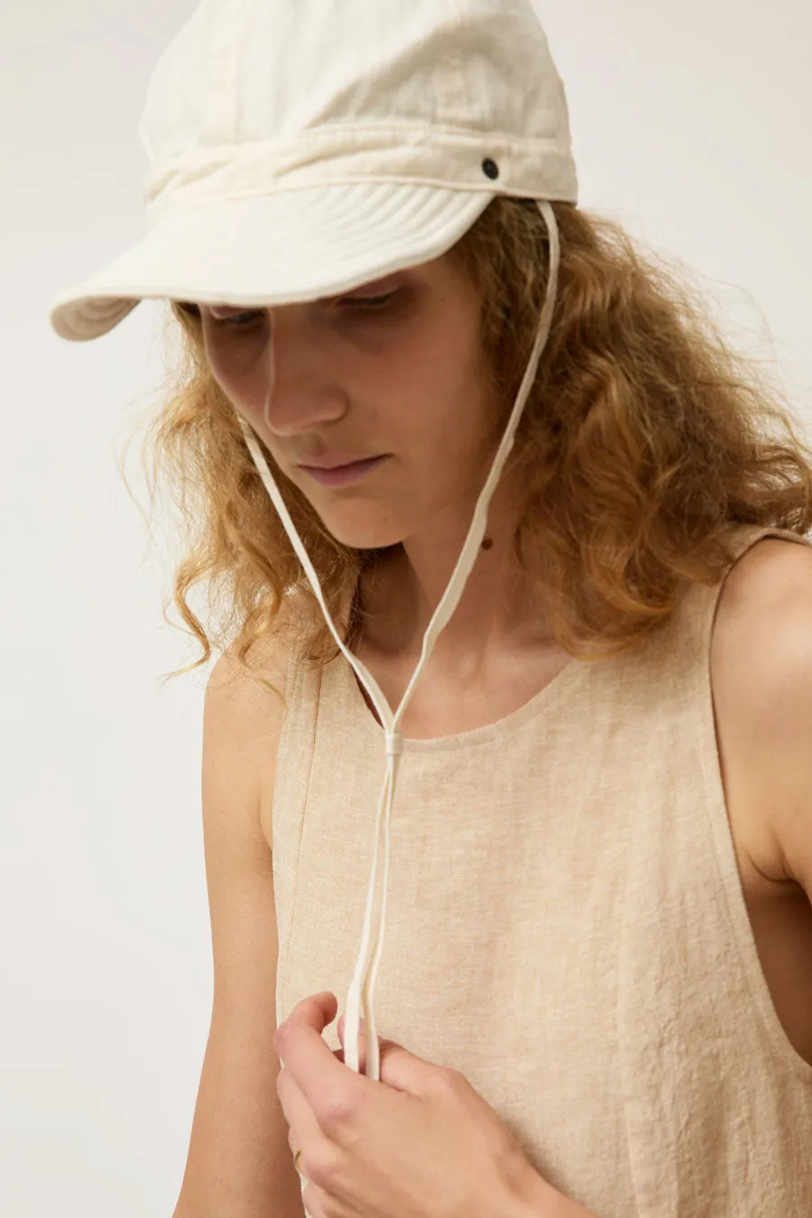 DECHO Herringbone Shallow Kome Cap with Sunshade in Ivory sold by No. 6 product image thumbnail 3