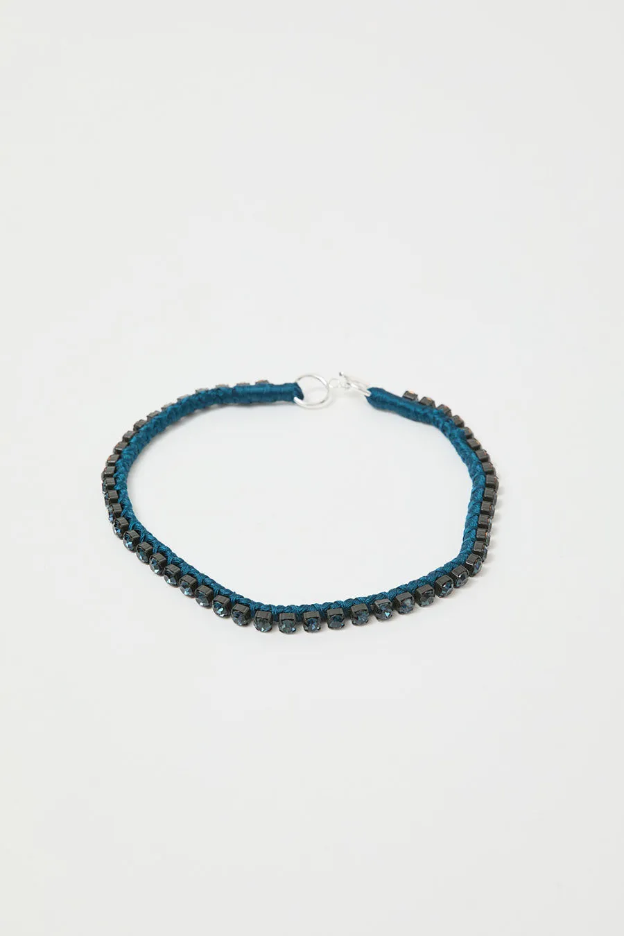 Alyssa Norton Single Row Silk Wrapped Rhinestone Necklace in Montana Blue sold by No. 6 product image thumbnail 2