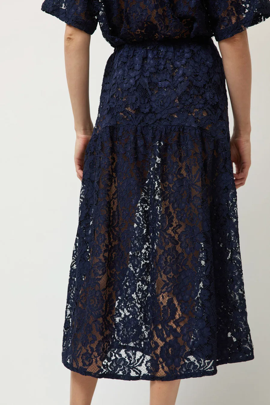 A Bronze Age Field Skirt in Navy Lace sold by No. 6 product image thumbnail 5