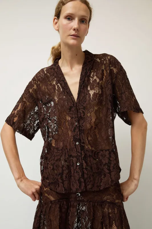 A Bronze Age Romeo Top in Americano Lace made by A Bronze Age