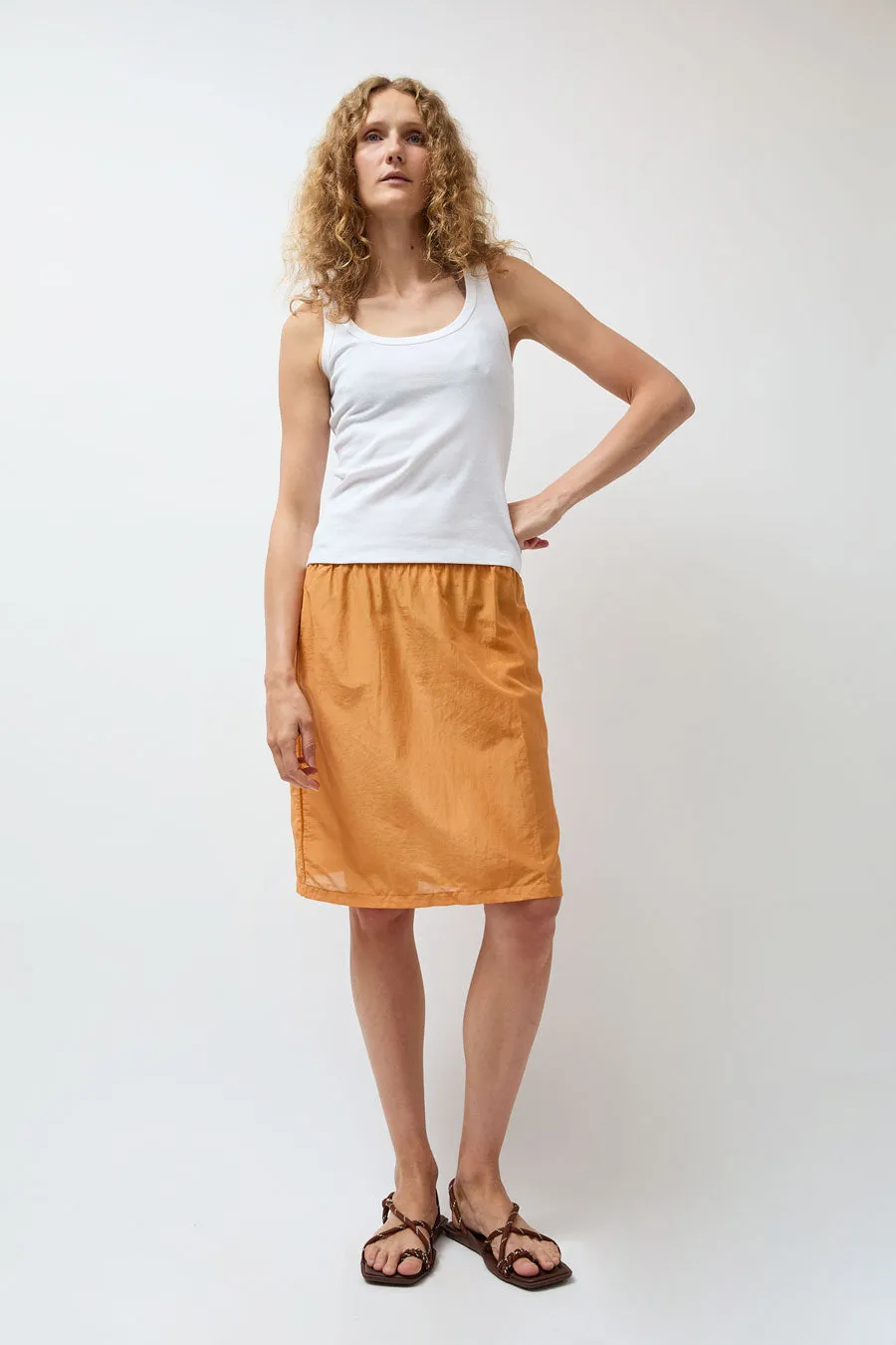 Hakea Sheer Midi Skirt in Tangerine sold by No. 6