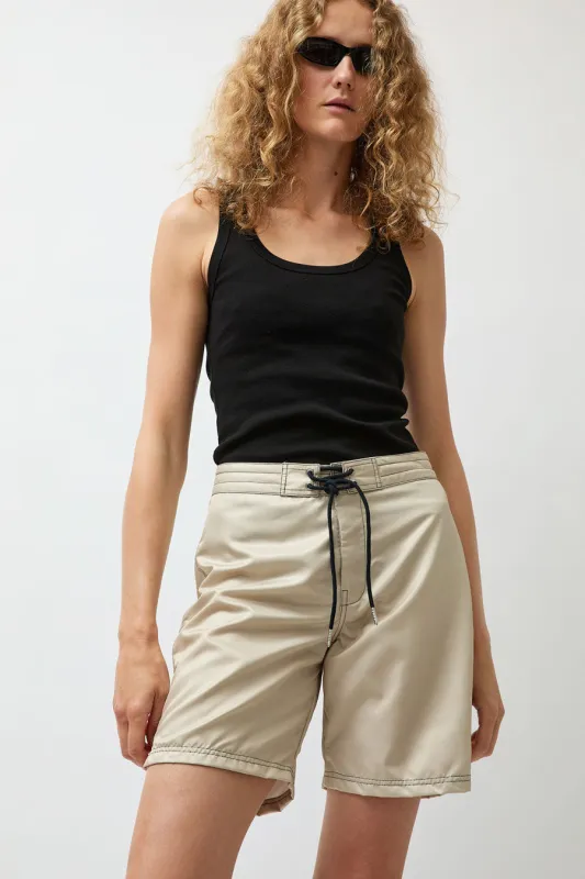 Hakea Long Board Shorts in Beige made by No. 6