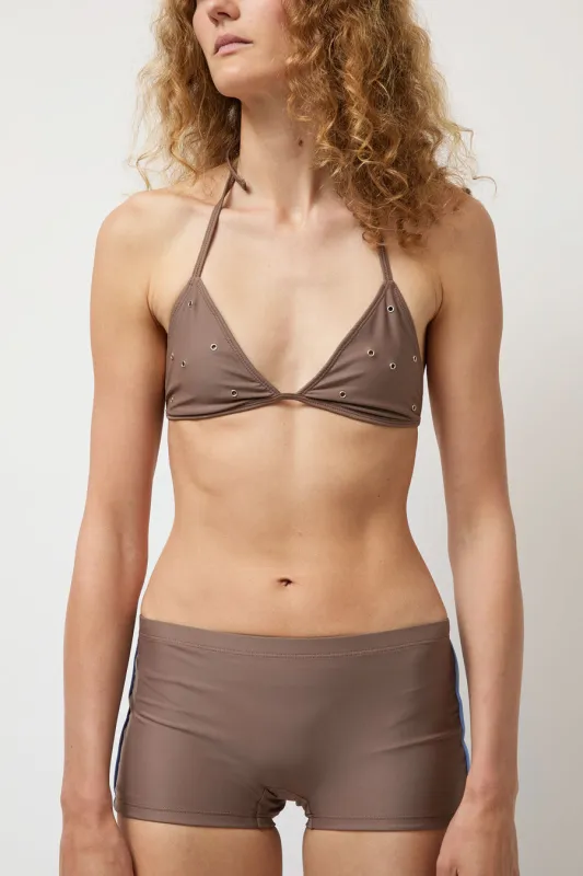 Hakea Mini Short in Latte and Light Blue made by No. 6
