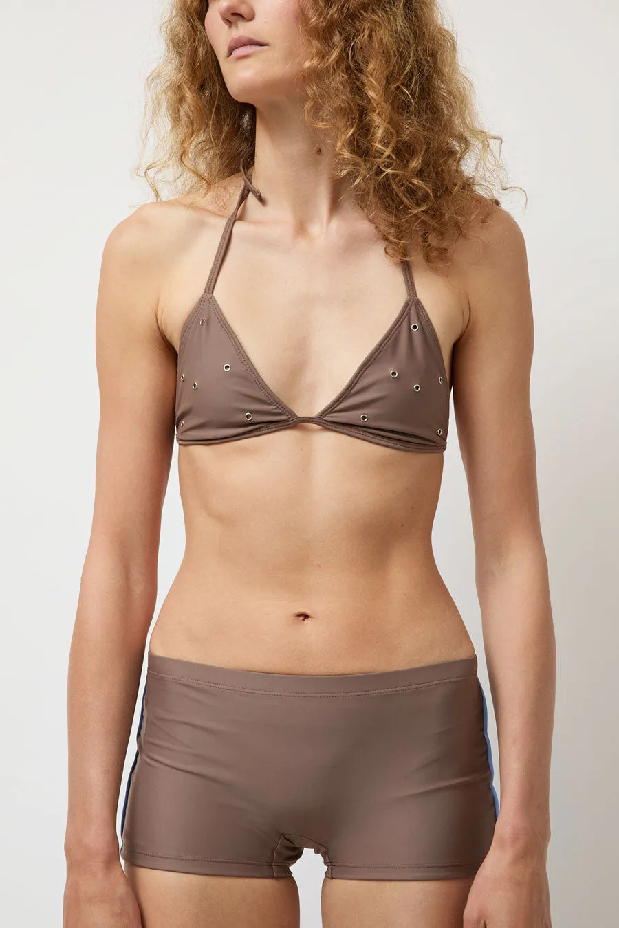Hakea Mini Short in Latte and Light Blue sold by No. 6