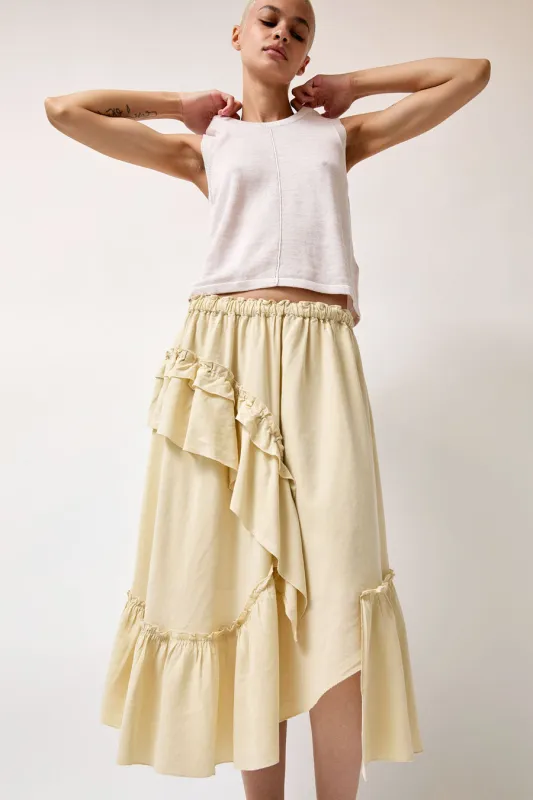 YMC Draped Skirt in Shell made by YMC