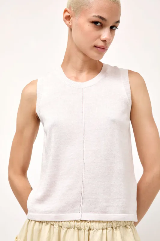 YMC Dot Knit Vest in Pink Marl made by YMC