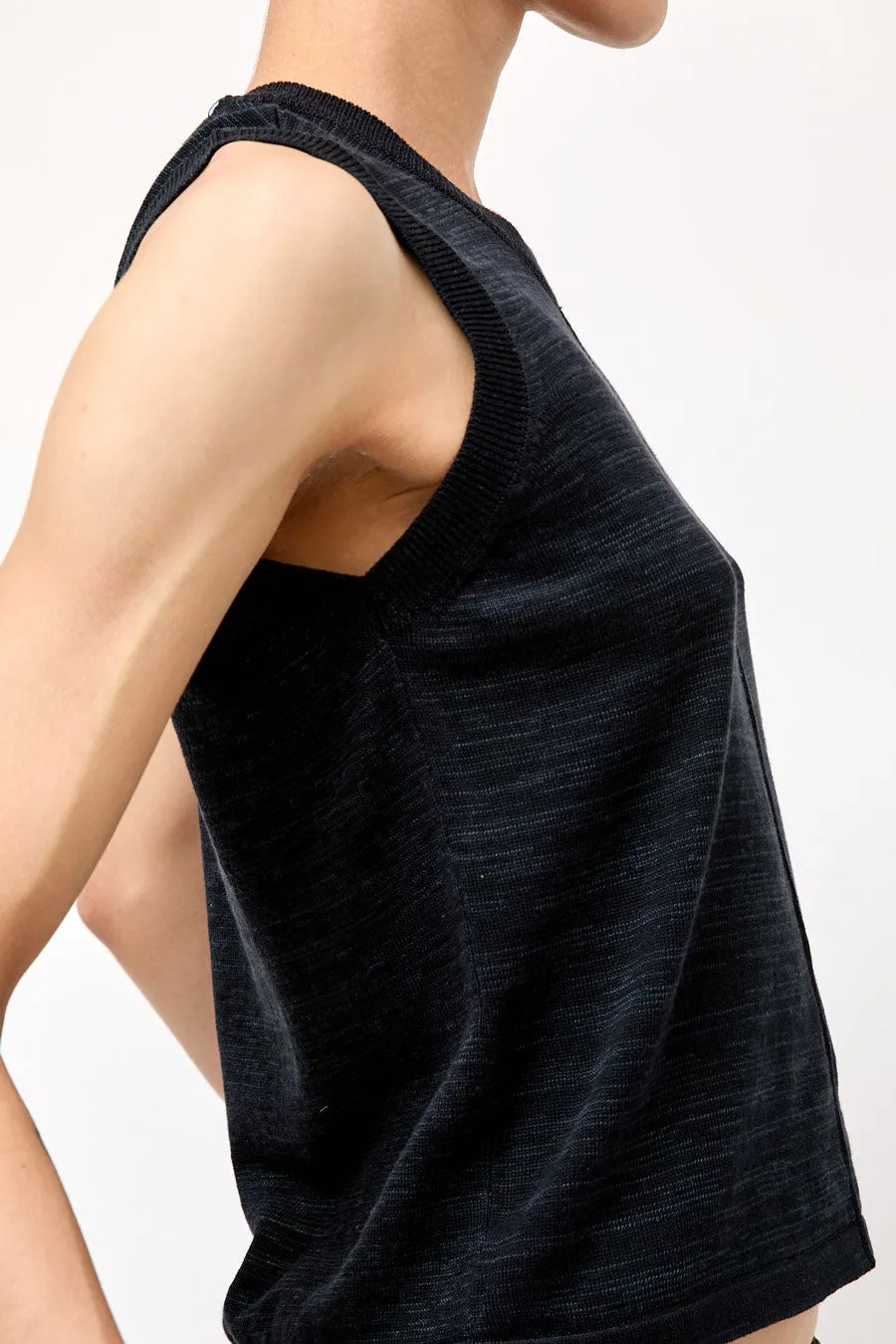YMC Dot Knit Vest in Black Marl sold by No. 6 product image thumbnail 3