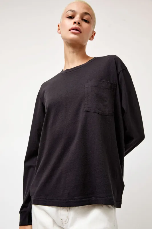 B Sides Double Pocket Tee in Faded Black made by B Sides Jeans