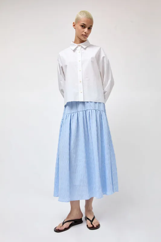 No.6 Sophia Skirt in Blue White Puckered Gingham made by No. 6