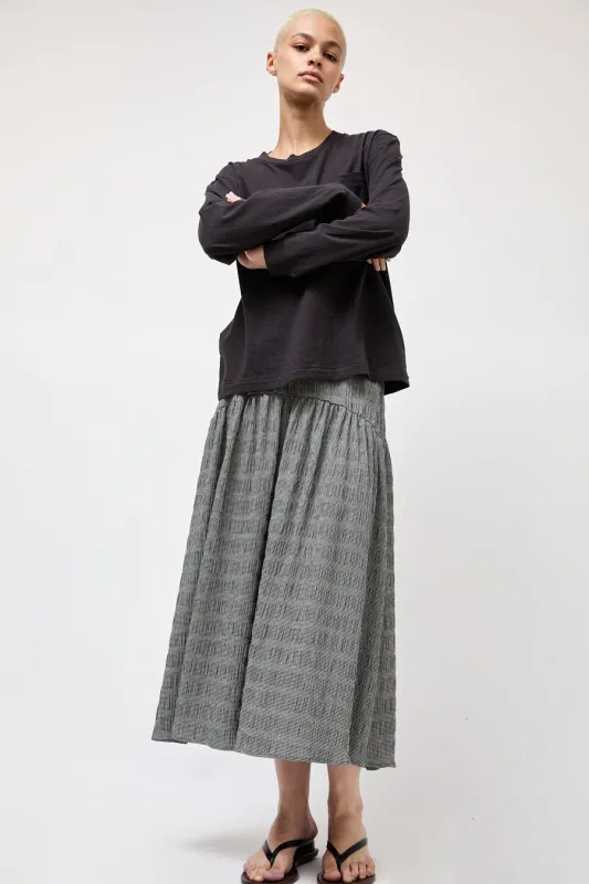 No.6 Sophia Skirt in Black White Puckered Gingham made by No. 6