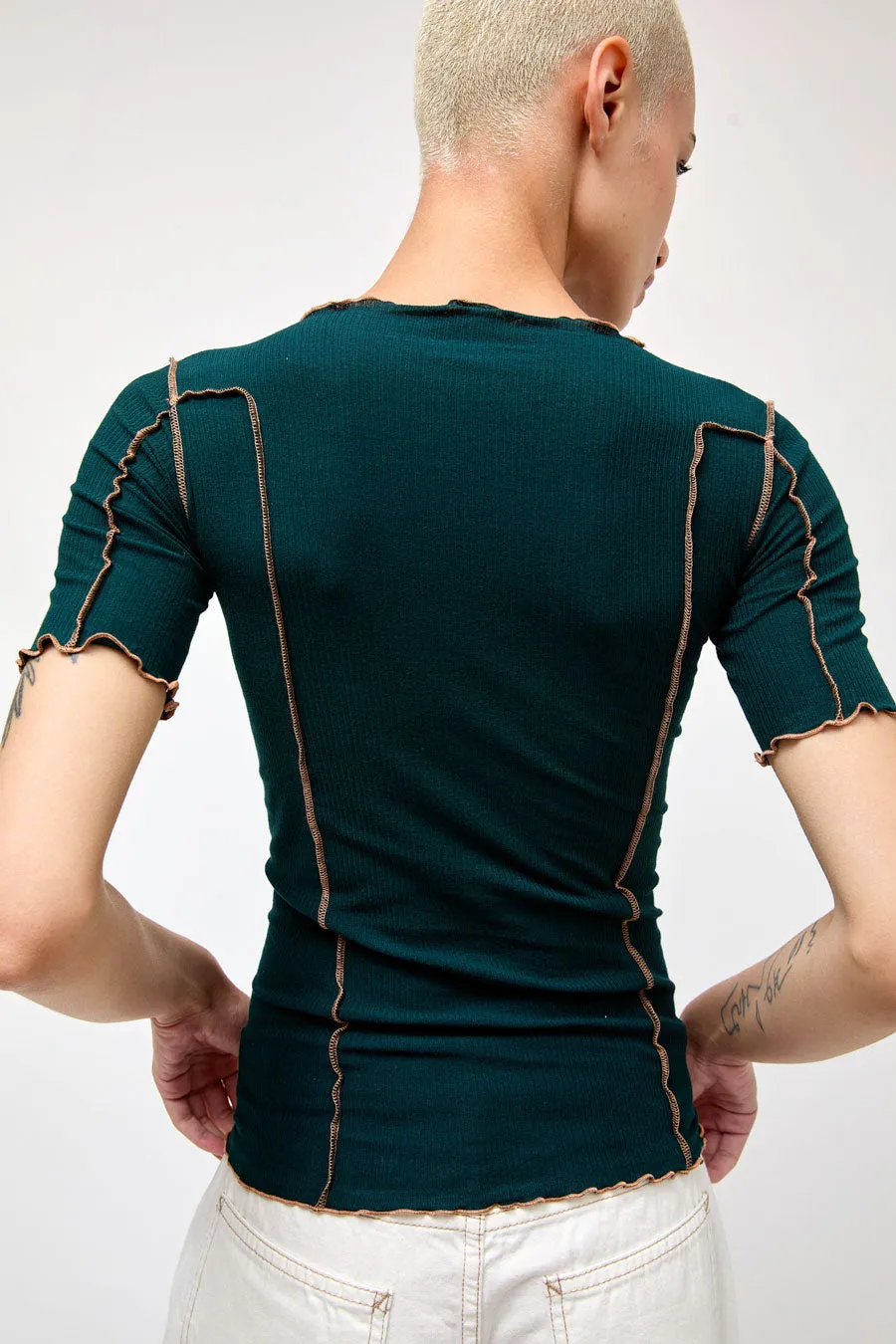 Baserange Omato 3/4 Tee Shirt in Hirsu Green sold by No. 6 product image thumbnail 5