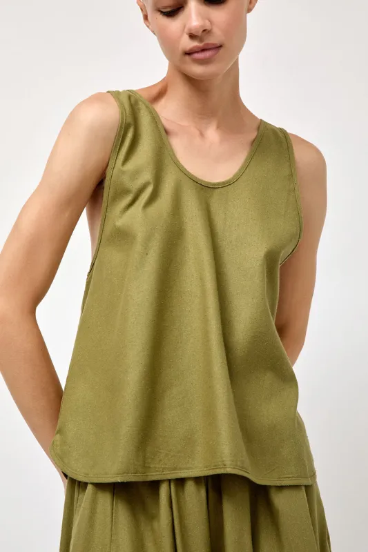 Baserange Apron Top in Lua Green made by Baserange