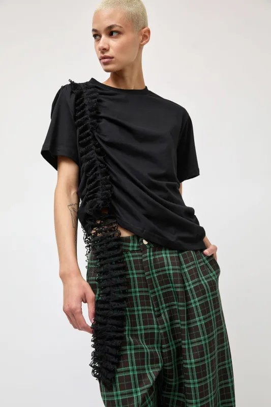 Collina Strada Lace Amaryllis Duo Tee in Black made by Collina Strada