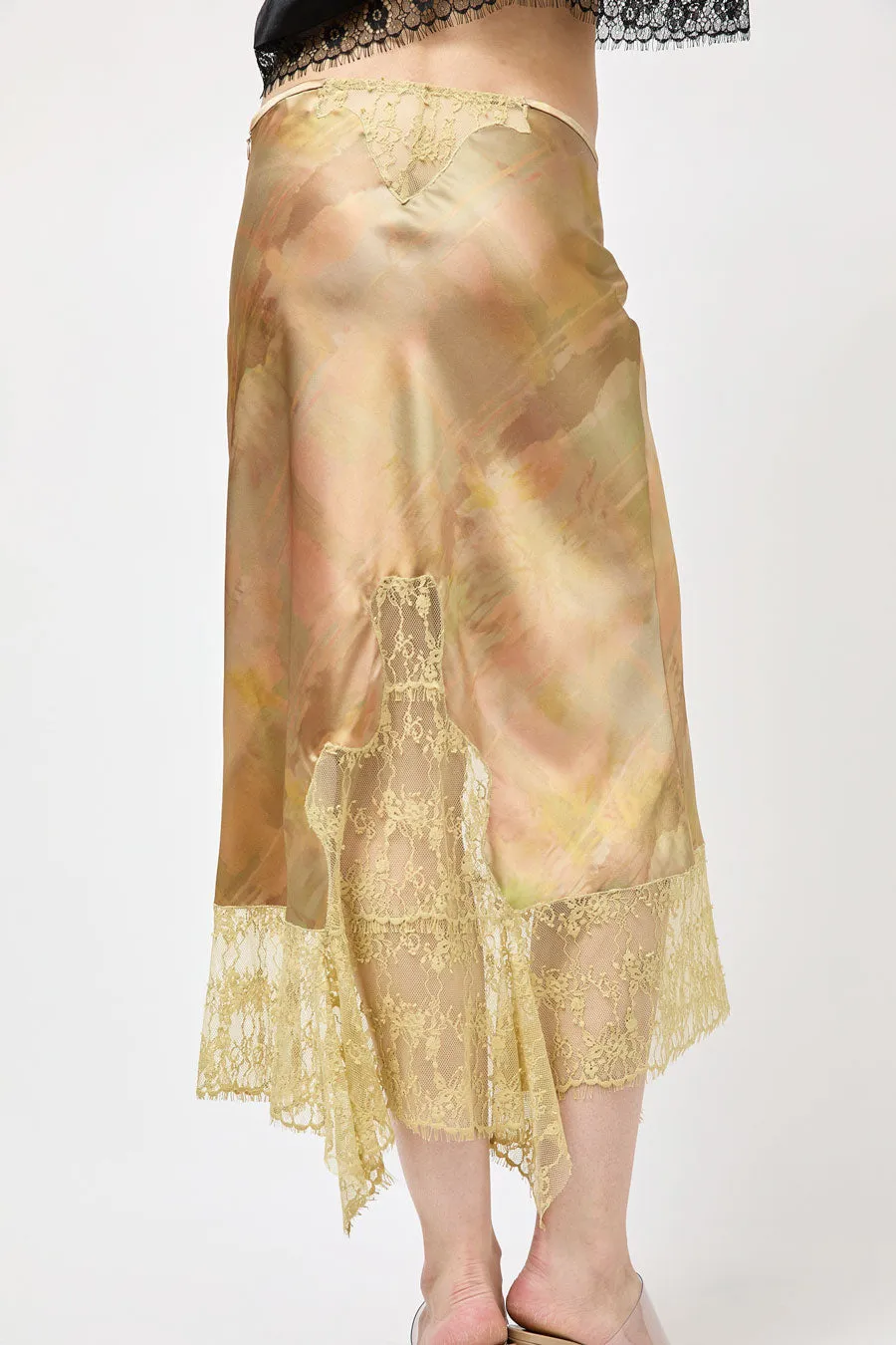 Collina Strada Satin Hiss Skirt in Olive Gua Sha sold by No. 6 product image thumbnail 5