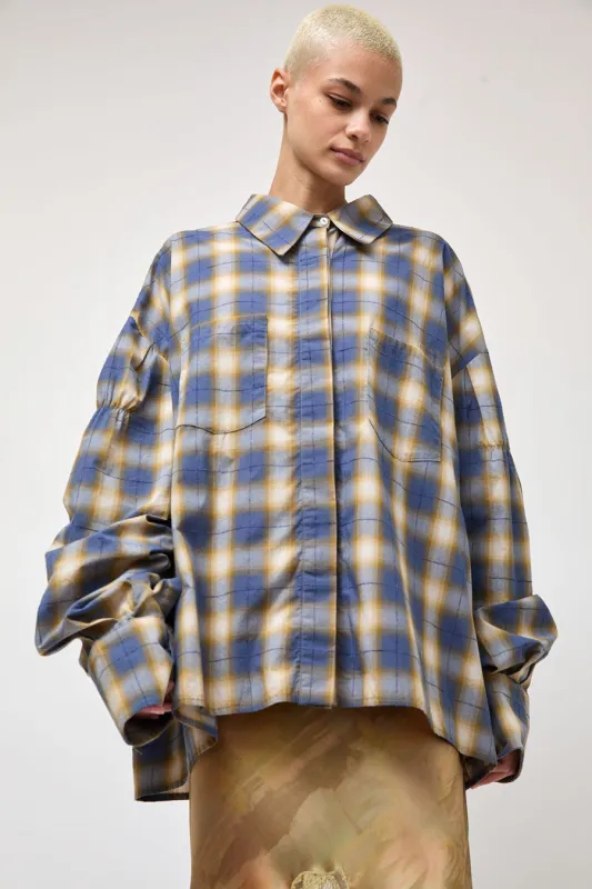 Collina Strada Shirting Chason Scrunch Shirt in Country Plaid made by Collina Strada