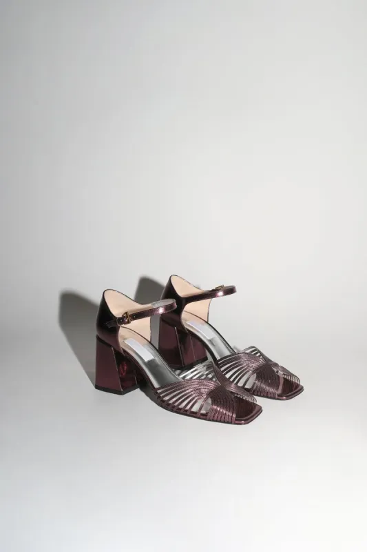 Suzanne Rae High 70s Sandal in Merlot made by No. 6