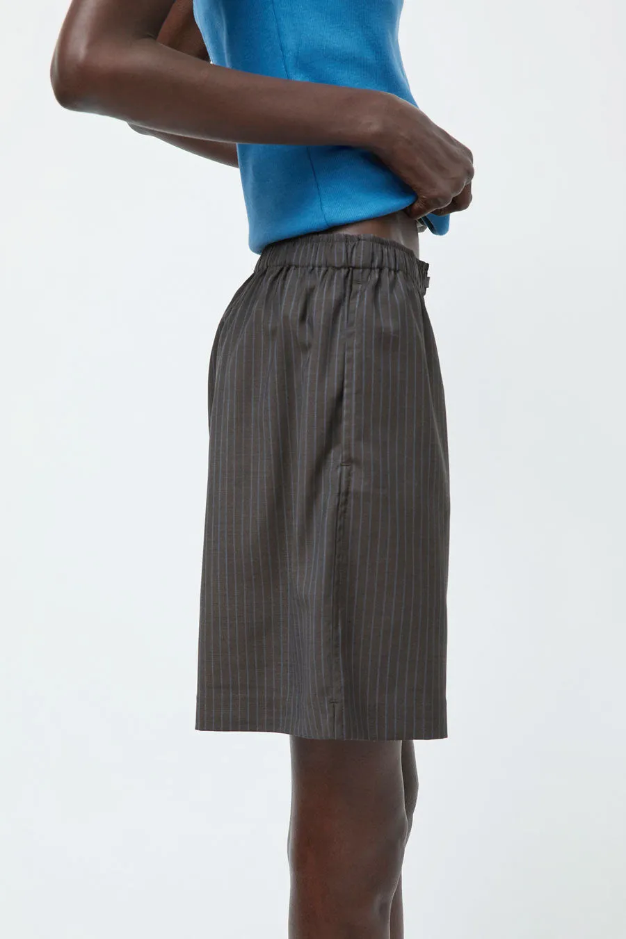 Deiji Studios Wool Boxer Short in Charcoal Stripe sold by No. 6 product image thumbnail 2