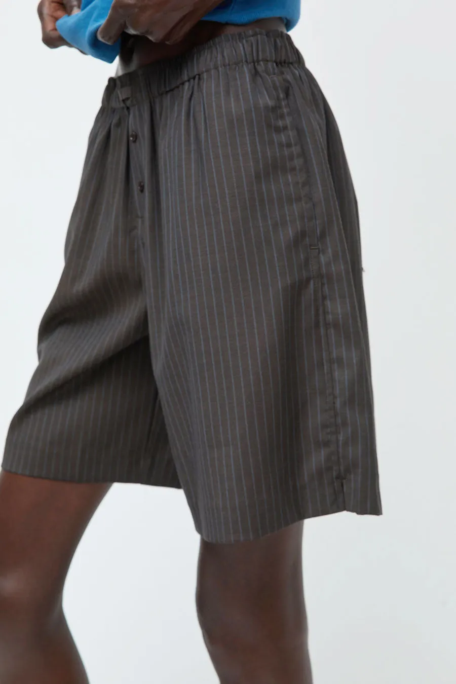 Deiji Studios Wool Boxer Short in Charcoal Stripe sold by No. 6 product image thumbnail 5
