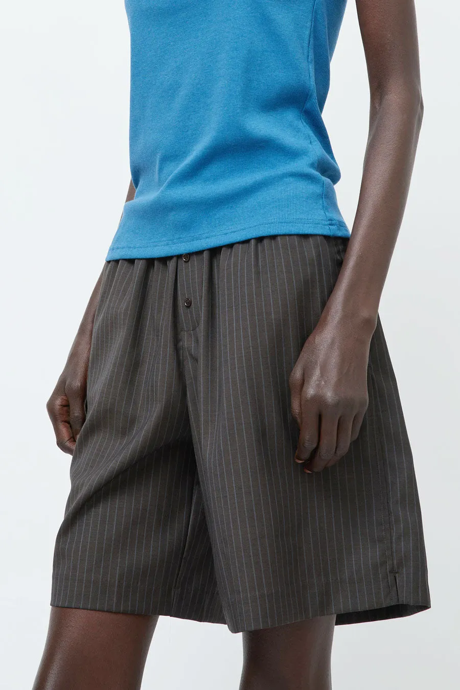 Deiji Studios Wool Boxer Short in Charcoal Stripe sold by No. 6 product image thumbnail 3