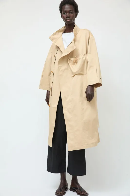 Deiji Studios Longline Jacket in Beige made by Deiji Studios