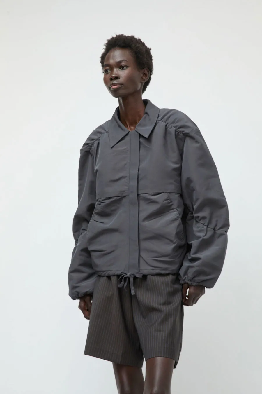 Deiji Studios Gathered Jacket in Slate sold by No. 6
