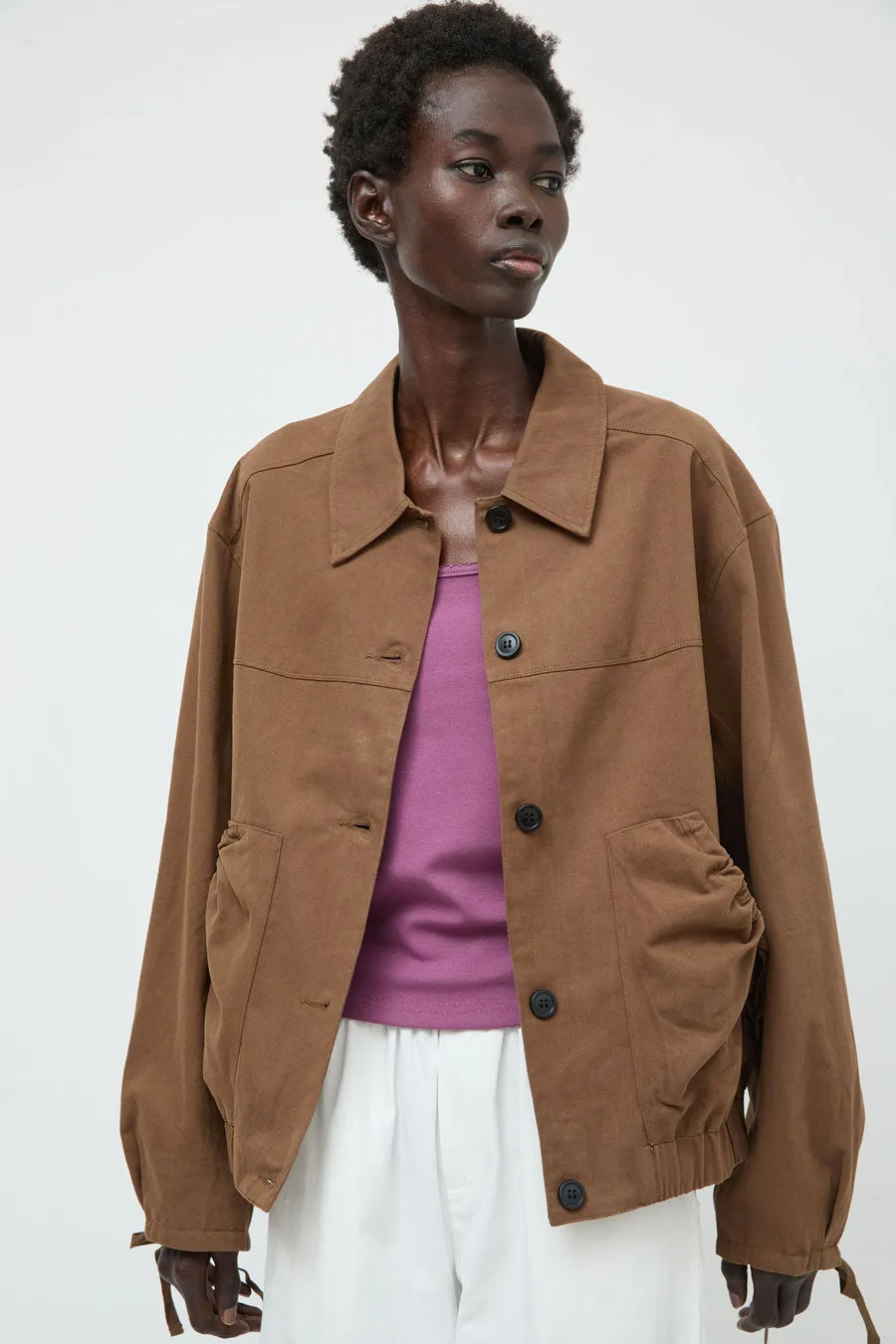 Deiji Studios Button Up Jacket in Brown sold by No. 6