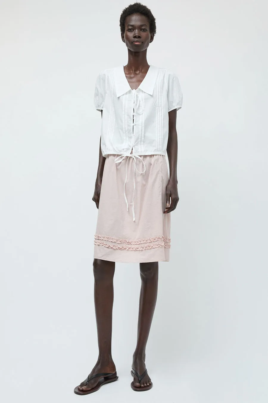 Deiji Studios Fine Collar Top in White sold by No. 6 product image thumbnail 5