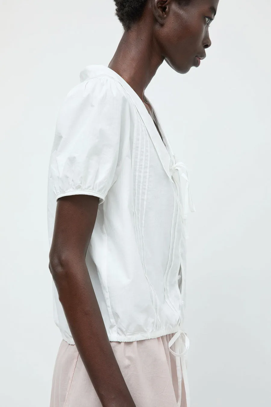 Deiji Studios Fine Collar Top in White sold by No. 6 product image thumbnail 4