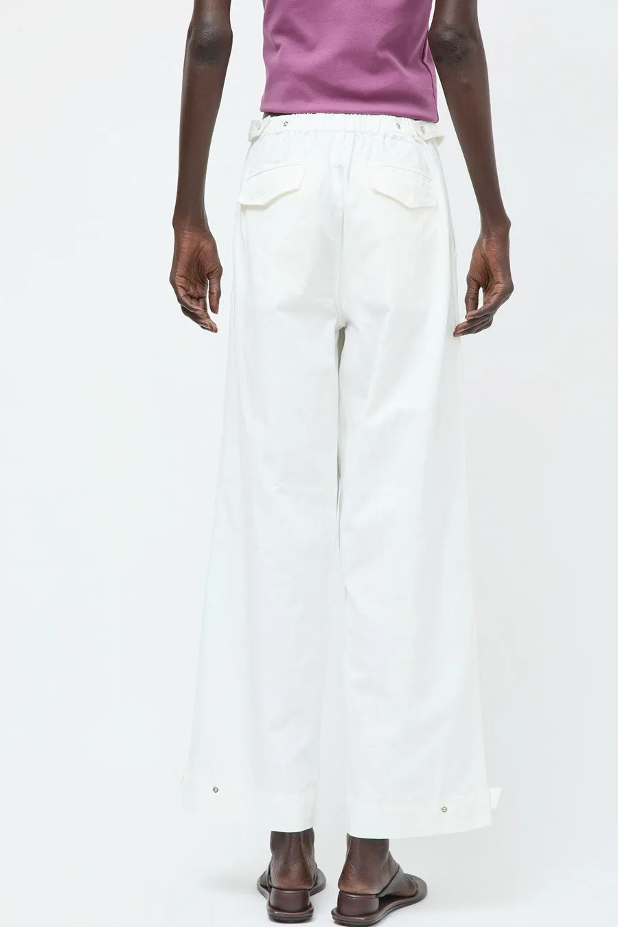 Deiji Studios Snap Tab Pant in White sold by No. 6 product image thumbnail 4
