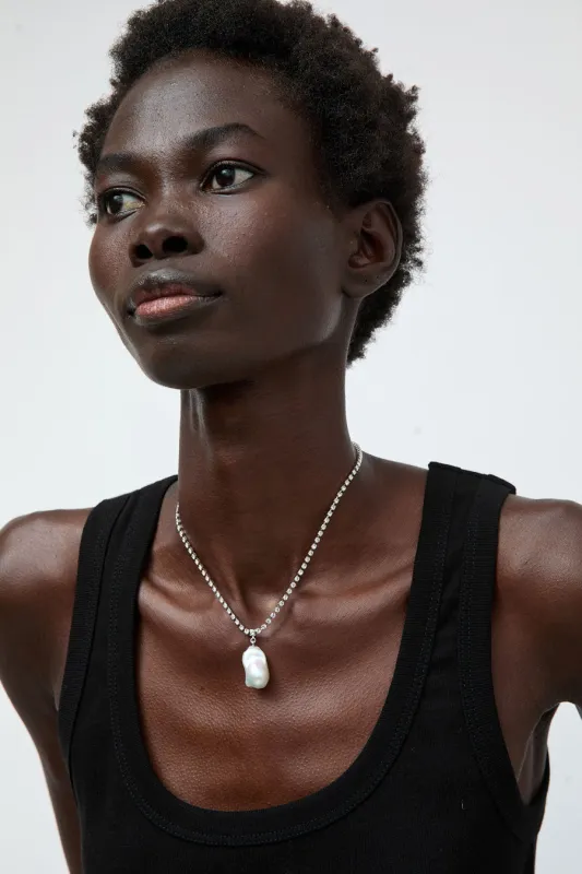 Le Chic Radical Baroque Pearl Necklace in Crystals and Silver made by No. 6