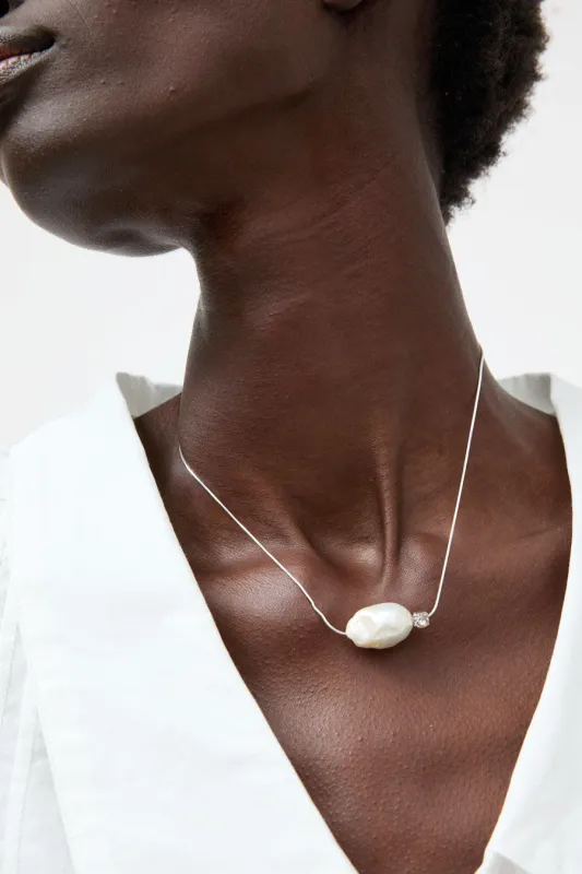 Le Chic Radical Baroque Pearl Choker in Silver made by No. 6