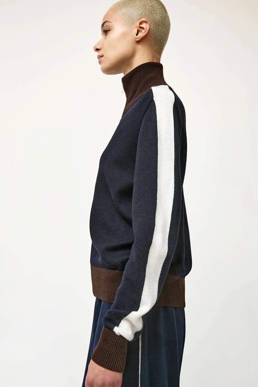 CORDERA Merino Wool Sporty Cardigan in Navy sold by No. 6 product image thumbnail 2