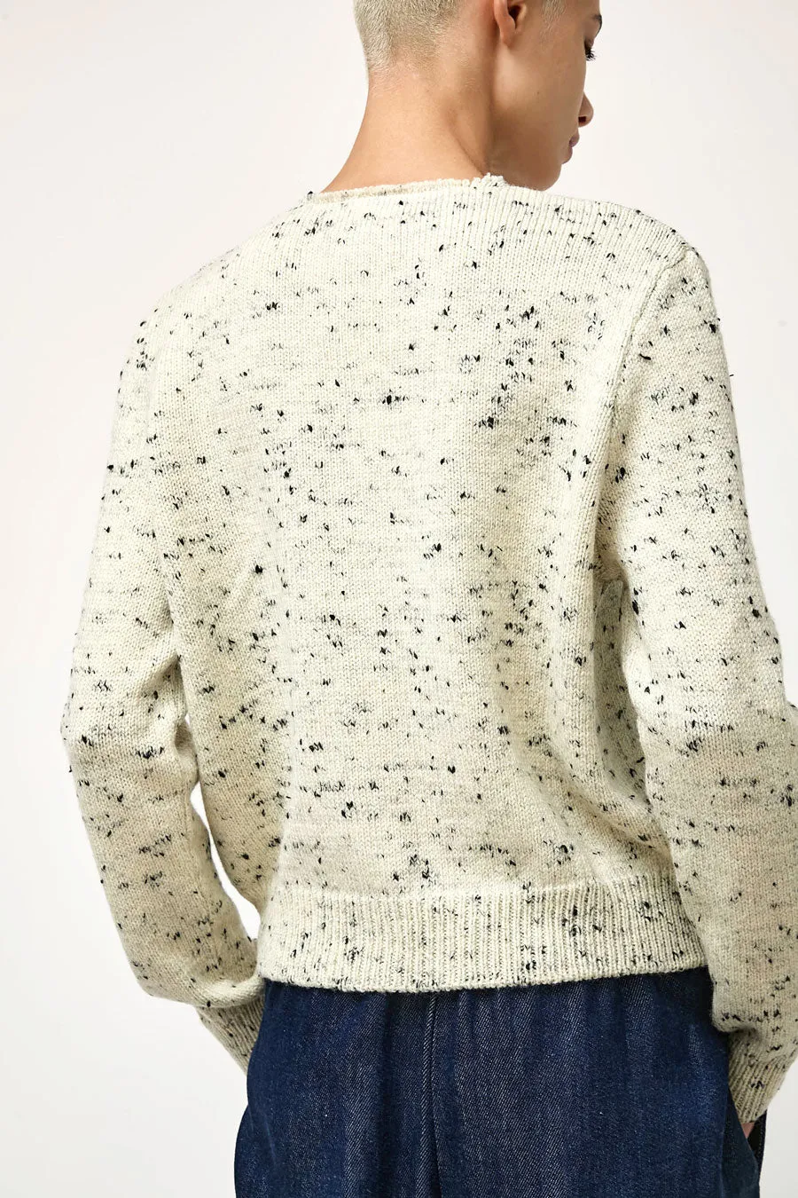 CORDERA Merino Wool Flecked Cardigan in Natural sold by No. 6 product image thumbnail 5