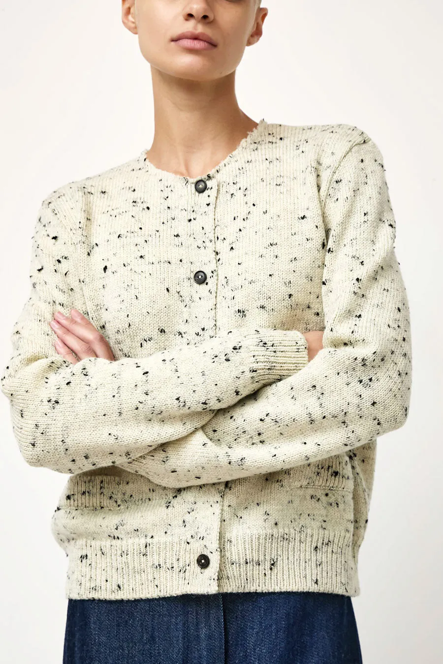CORDERA Merino Wool Flecked Cardigan in Natural sold by No. 6 product image thumbnail 3