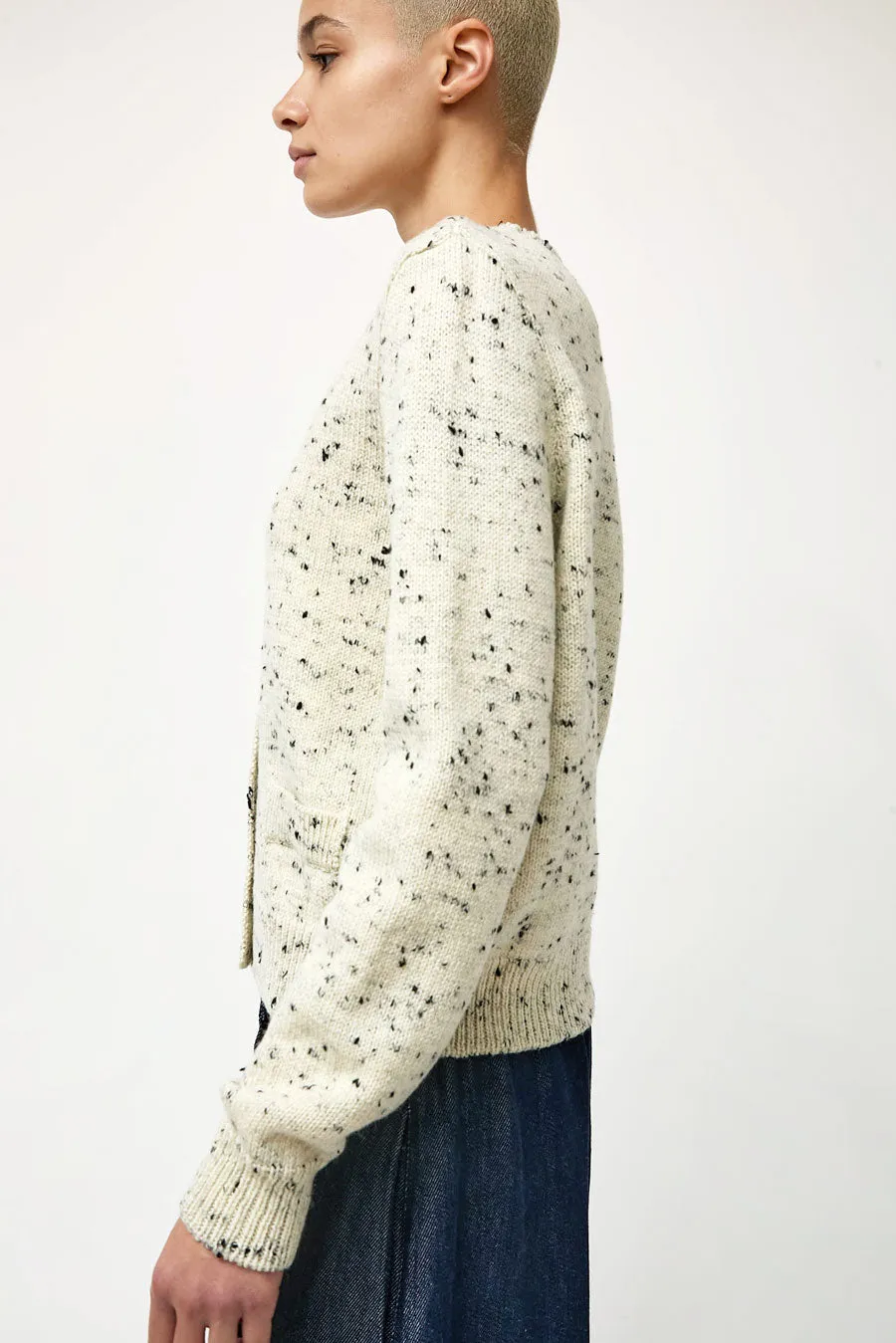 CORDERA Merino Wool Flecked Cardigan in Natural sold by No. 6 product image thumbnail 2