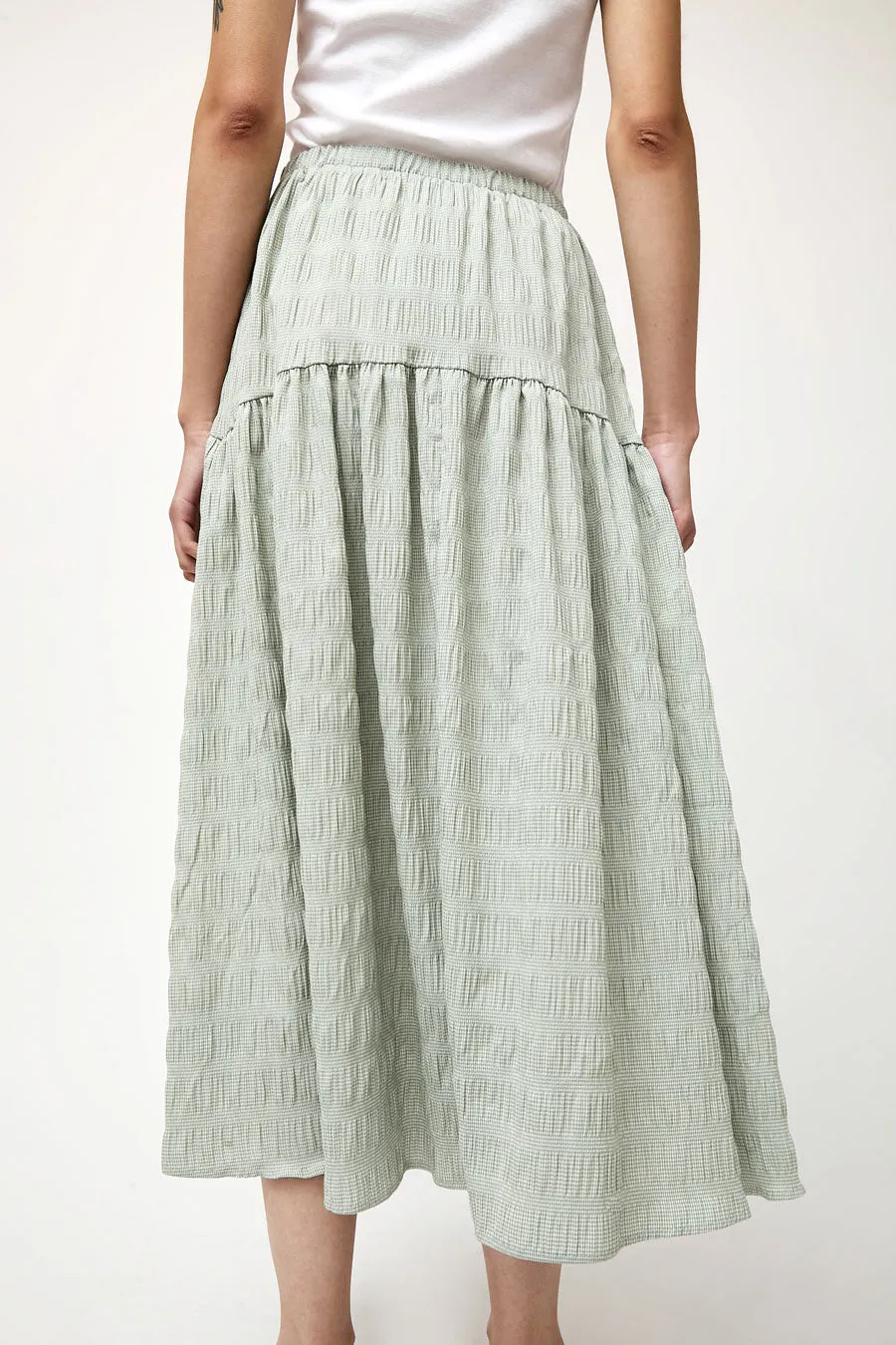 No.6 Sophia Skirt in Green White Puckered Gingham sold by No. 6 product image thumbnail 5