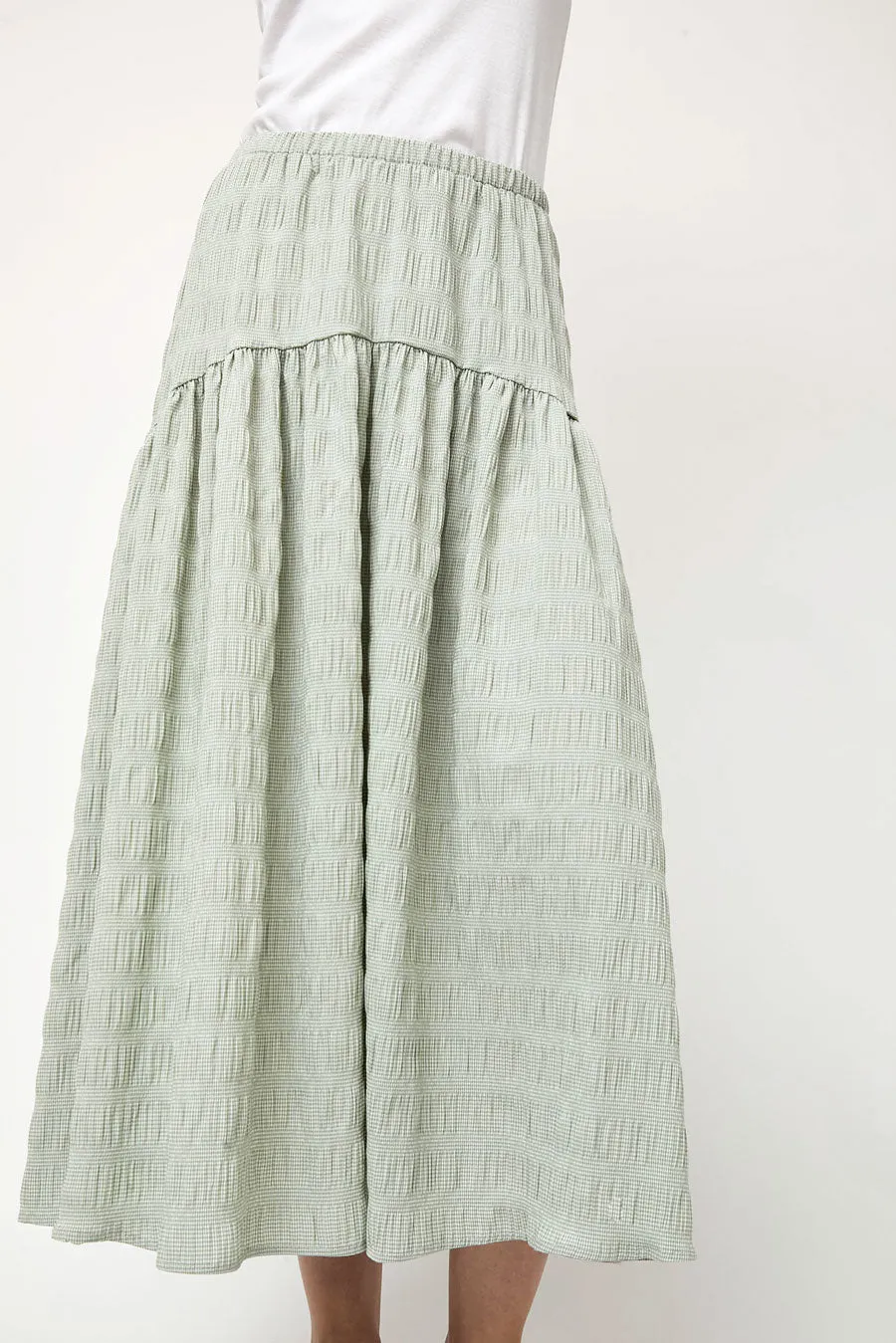 No.6 Sophia Skirt in Green White Puckered Gingham sold by No. 6 product image thumbnail 3
