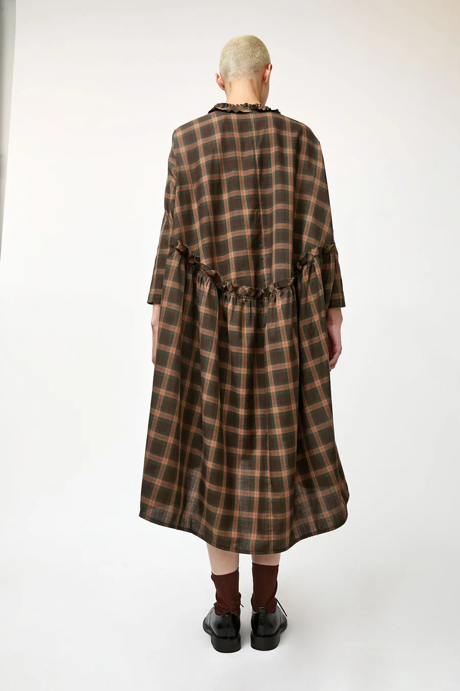 Henrik Vibskov Bon Chalant Dress in Brown Checks sold by No. 6 product image thumbnail 5