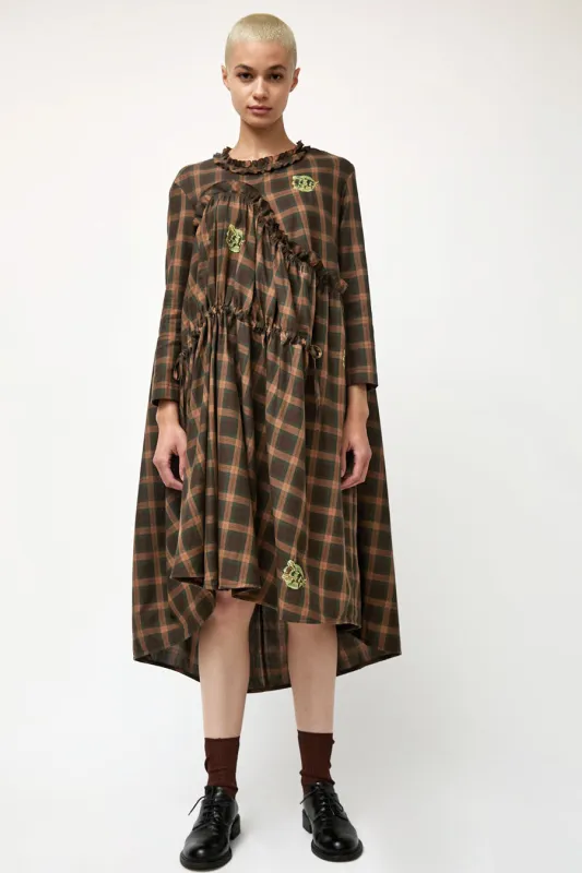 Henrik Vibskov Bon Chalant Dress in Brown Checks made by Henrik Vibskov