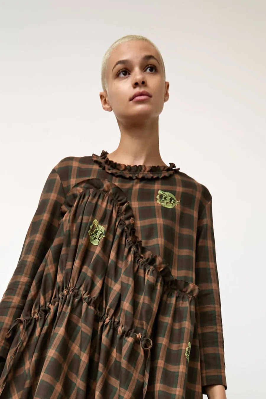 Henrik Vibskov Bon Chalant Dress in Brown Checks sold by No. 6 product image thumbnail 3