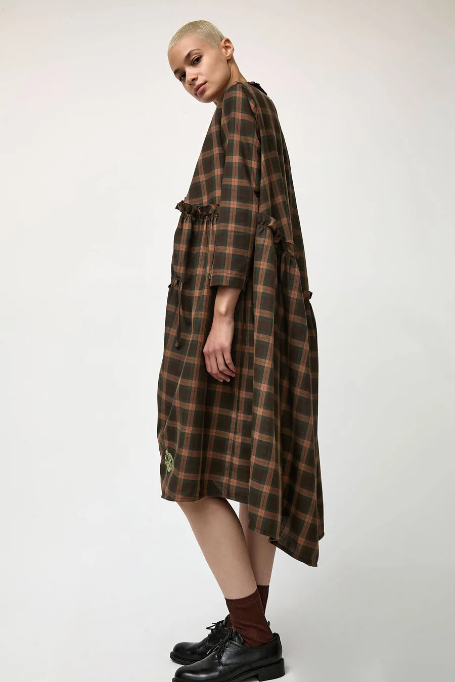 Henrik Vibskov Bon Chalant Dress in Brown Checks sold by No. 6 product image thumbnail 2