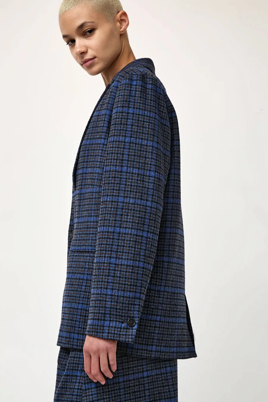 Henrik Vibskov Lonely Blazer in Blue Wool Checks sold by No. 6 product image thumbnail 2