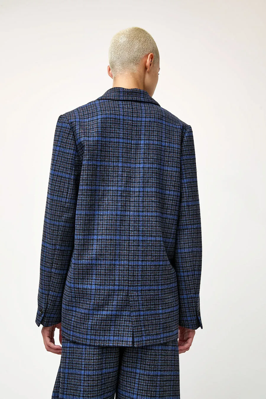 Henrik Vibskov Lonely Blazer in Blue Wool Checks sold by No. 6 product image thumbnail 5